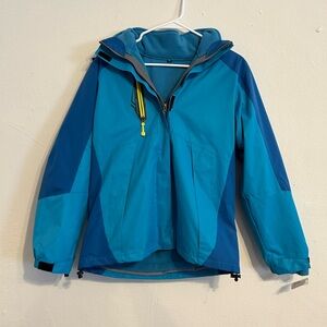 New Medium Blue Fleece Lined Wind Breaker Winter Jacket Ski Jacket